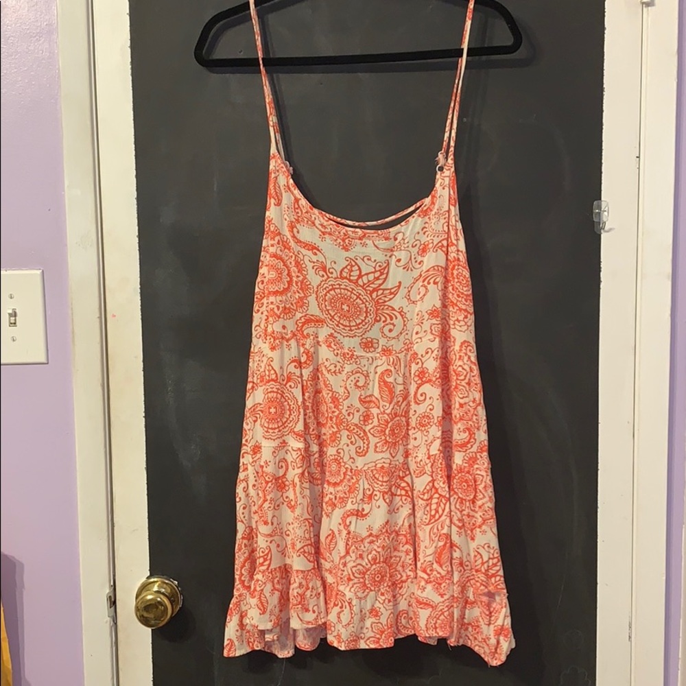 Orange and White Paisley-like Dress